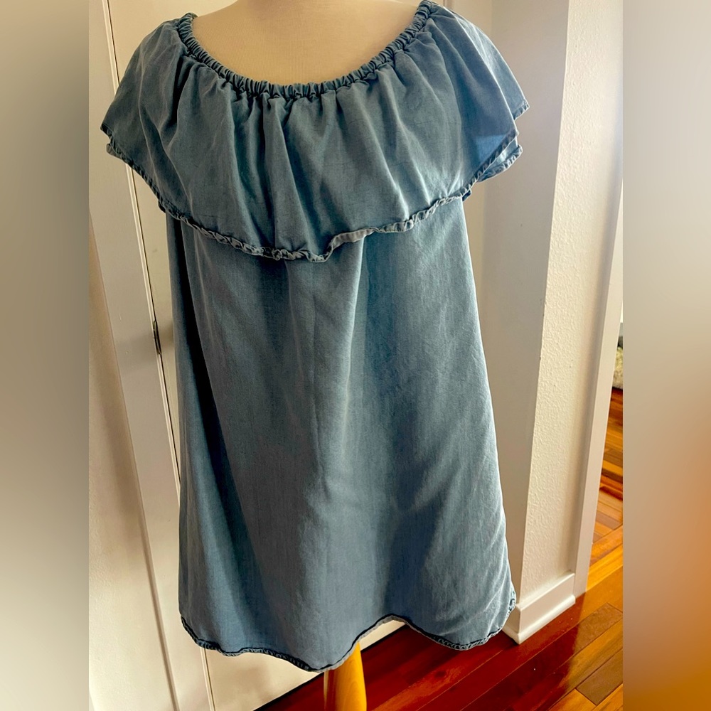 Zara Woman soft 100% lyocell off shoulder tunic/mini dress Size M.